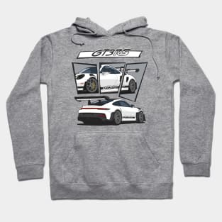 car 911 gt3 rs racing edition detail white Hoodie